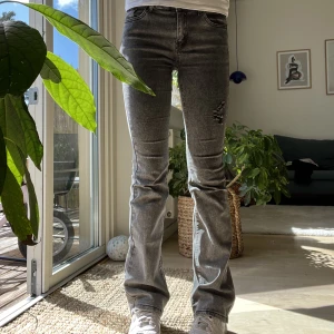 Gråa jeans! - Säljer ett par gråa jeans. Säljer pågrund av att dom inte anvönds så ofta. Använt 3-4 gånger, tvättar innan jag postar. Nypris 600kr.