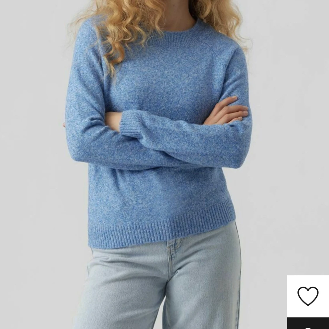 Blå stickad tröja  - 91