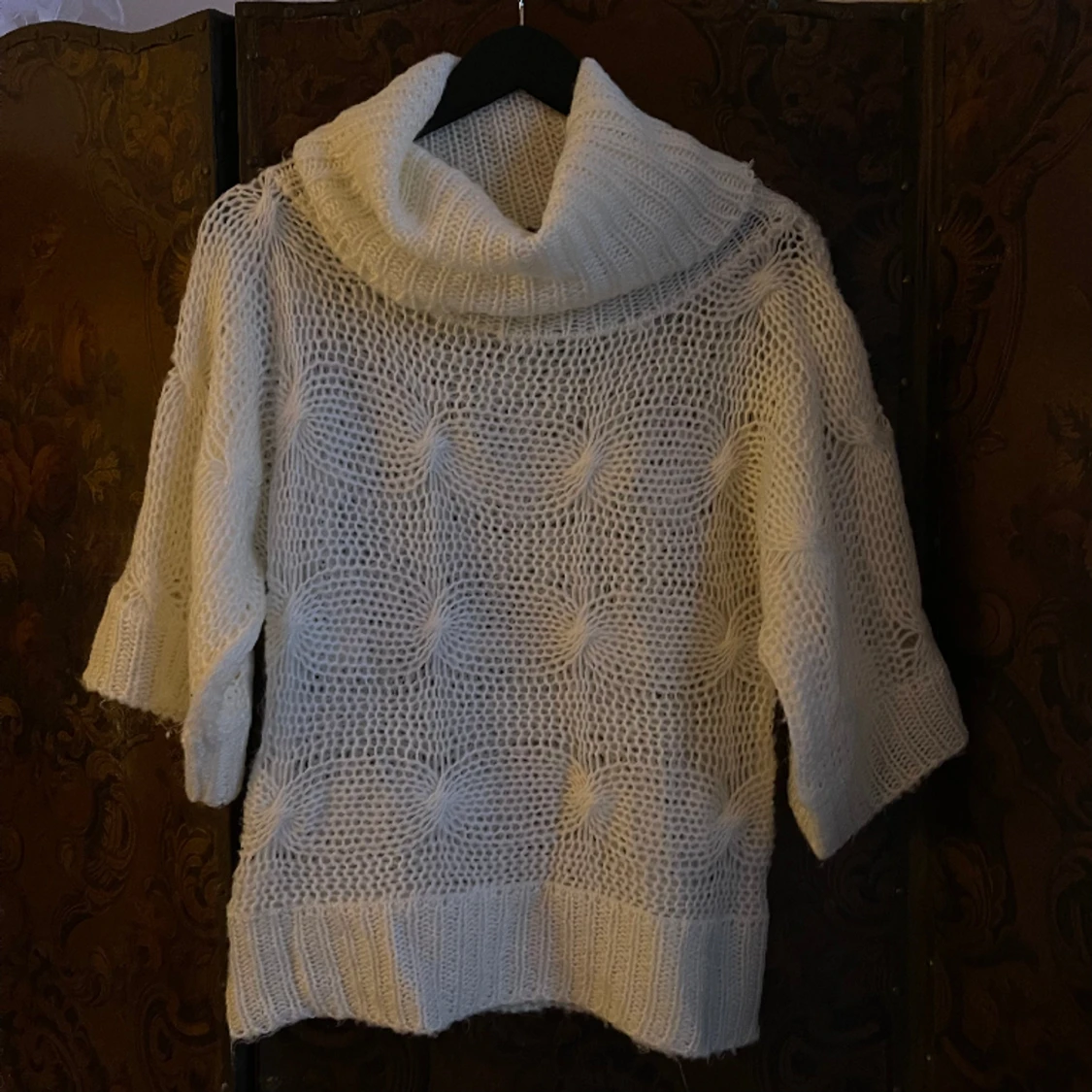 Stickad tröja med polo - 91