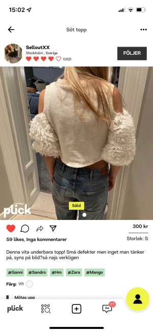 Söt topp - Säljer denna jättefina topp! Unik och så cool