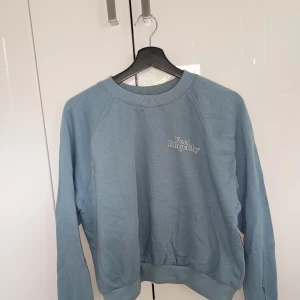 Blå sweatshirt - En ljusblå sweatshirt i storlek M. Med texten "Feel Empathy" i vitt på vänster bröst. 47cm i längd, 62cm stussvidd, ärmlängd 65cm.
