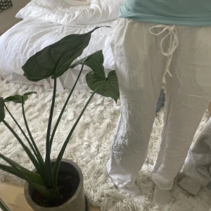 Linnebyxor  - Jättefina och populära linnebyxor från hm, storlek s lite korta på mig som är 168. Köpta detta året och knappt använda