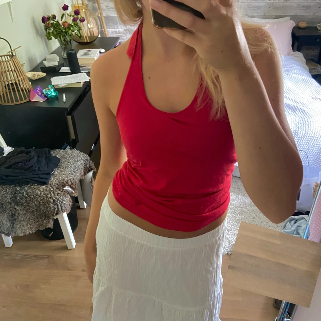 Röd halternecktopp från esprit