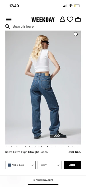 Weekday Jeans - Jeans ifrån Weekday! Tyvärr försmå :( Modellen ”Rowe” Inga anmärkningar, knappt använda! 