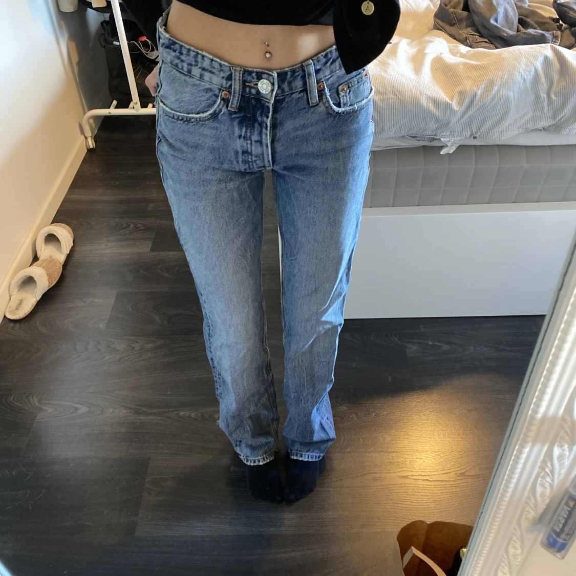 Mid waist jeans ljusblå - 2