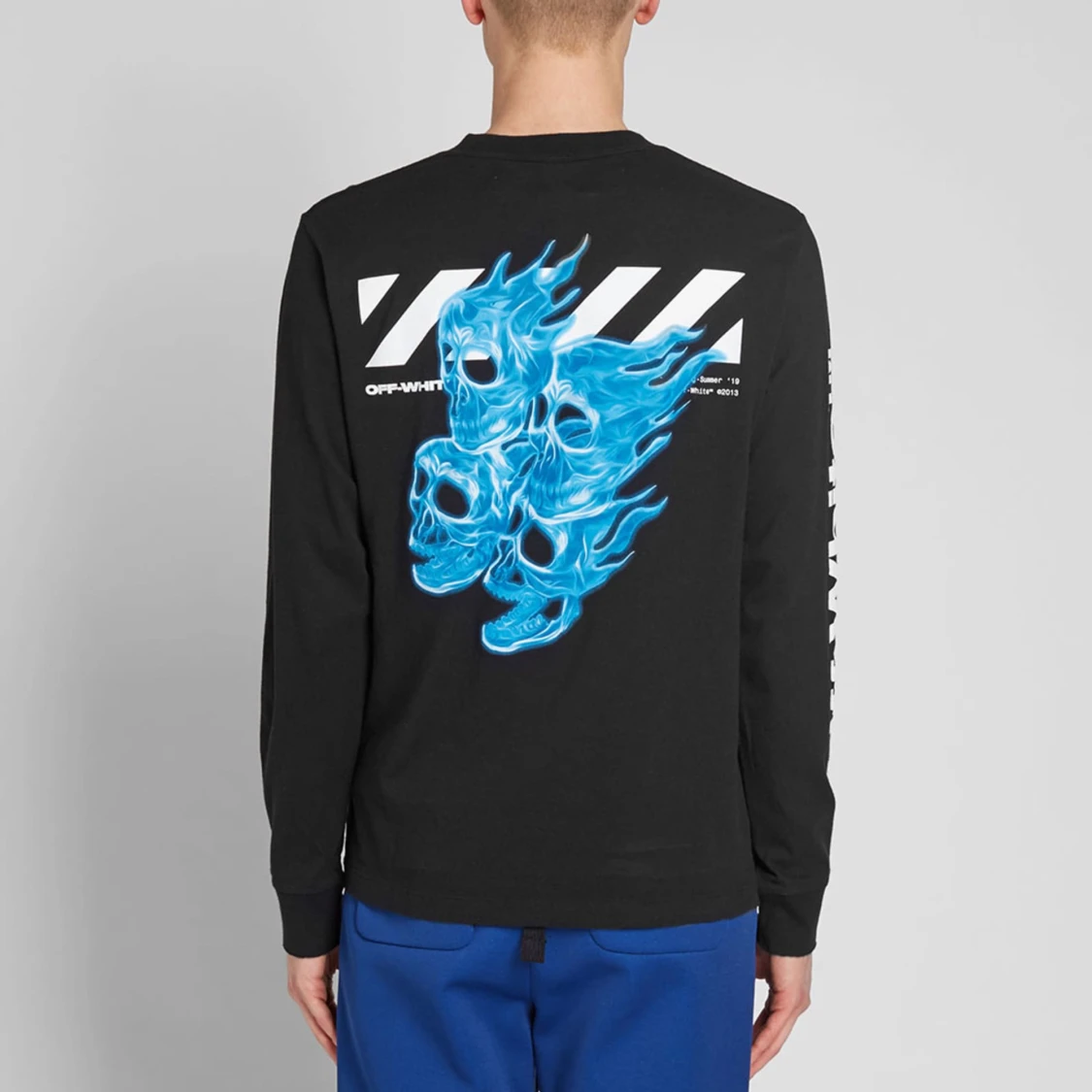 OFF-WHITE LONG SLEEVE SKULLS MOCK TEE