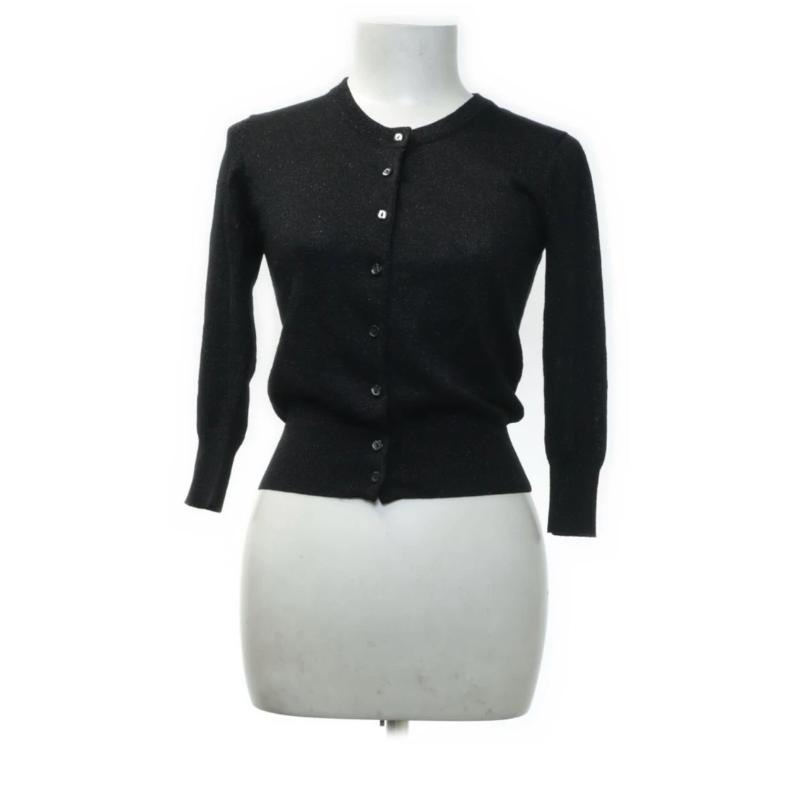 Svart glittrig trekvartsärmad kofta 