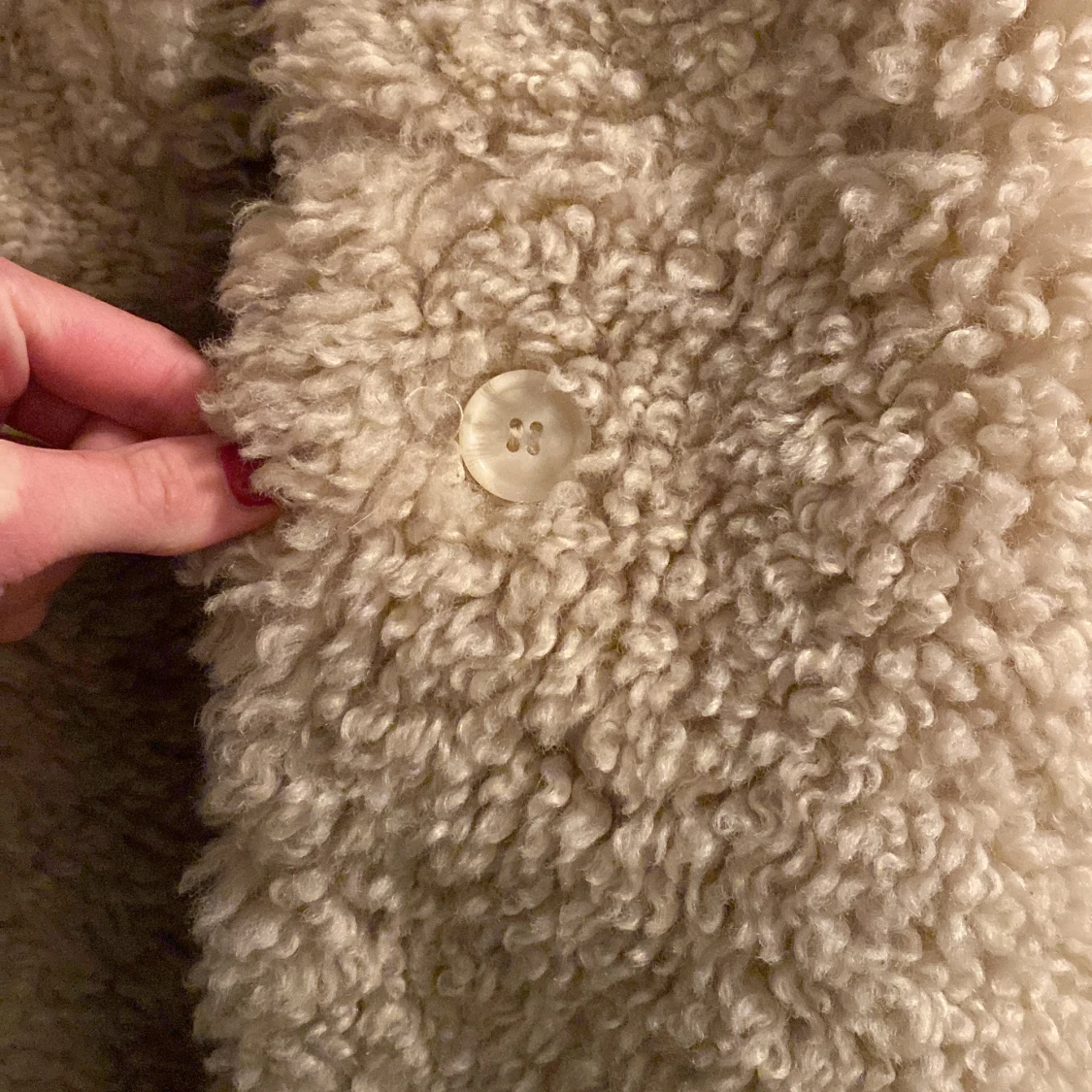 Beige maffig teddykappa - 2