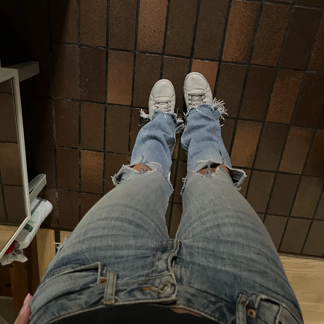 Lådmidjade bootcut jeans - 90