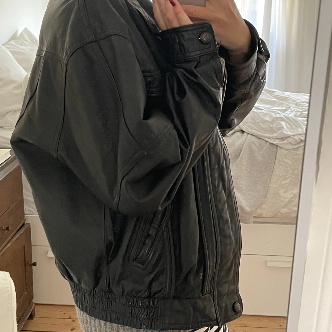 Vintage läderjacka bomber - 90