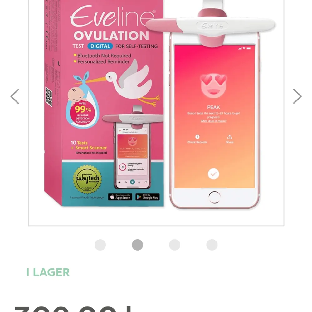 Om Eveline smart fertilitetssystem Smart och lätt att använda  Eveline smart fertilitetssystem använder kraften i din smartphone för att förutsäga dina mest fertila dagar.  Sparar din data  . Övrigt.