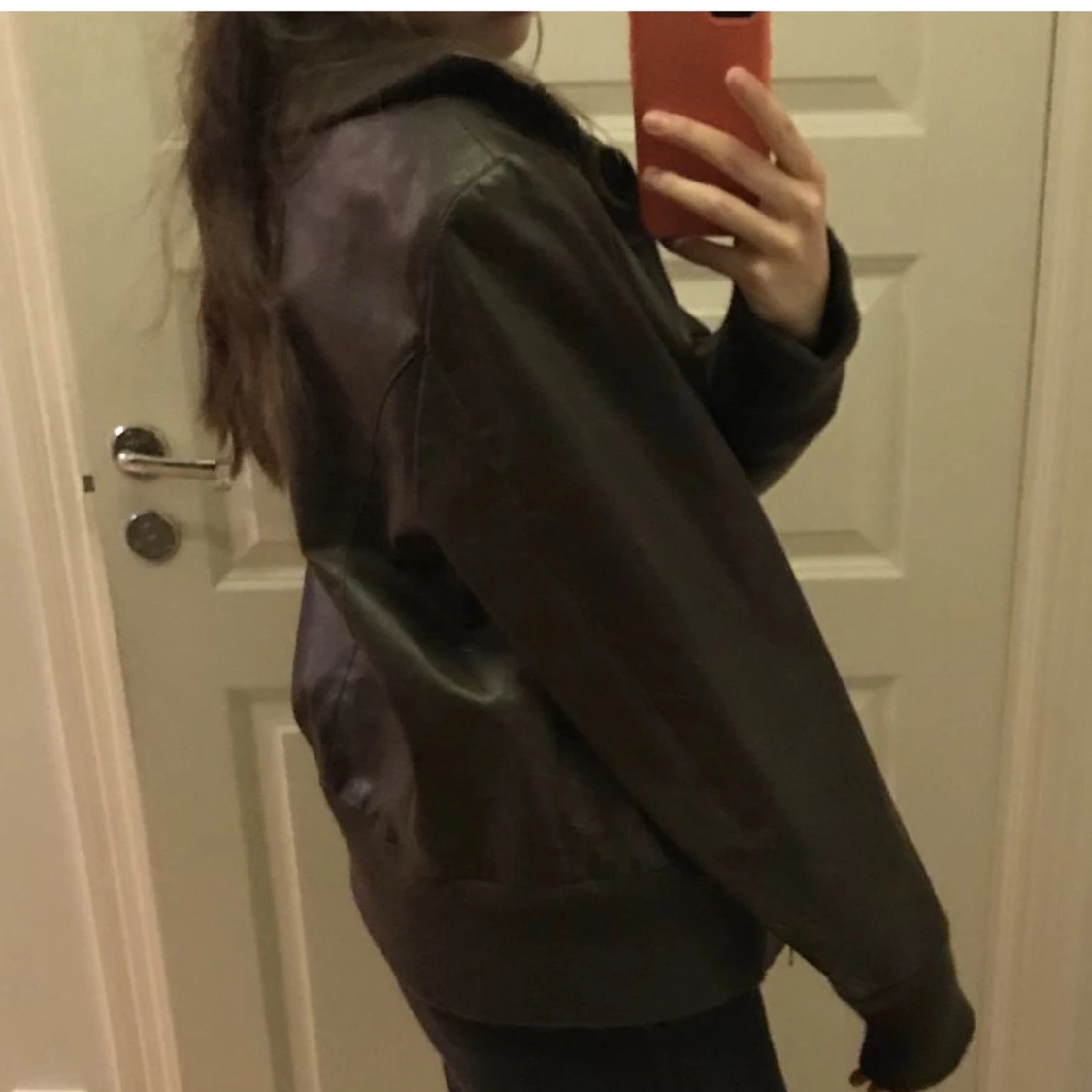 brun skinnjacka - 91