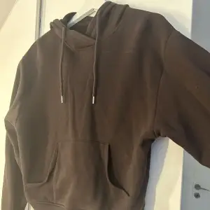 Säljer denna jättefina bruna hoodie från lindex. Storlek XS men är oversized , så skulle säga att den är mer som en S.