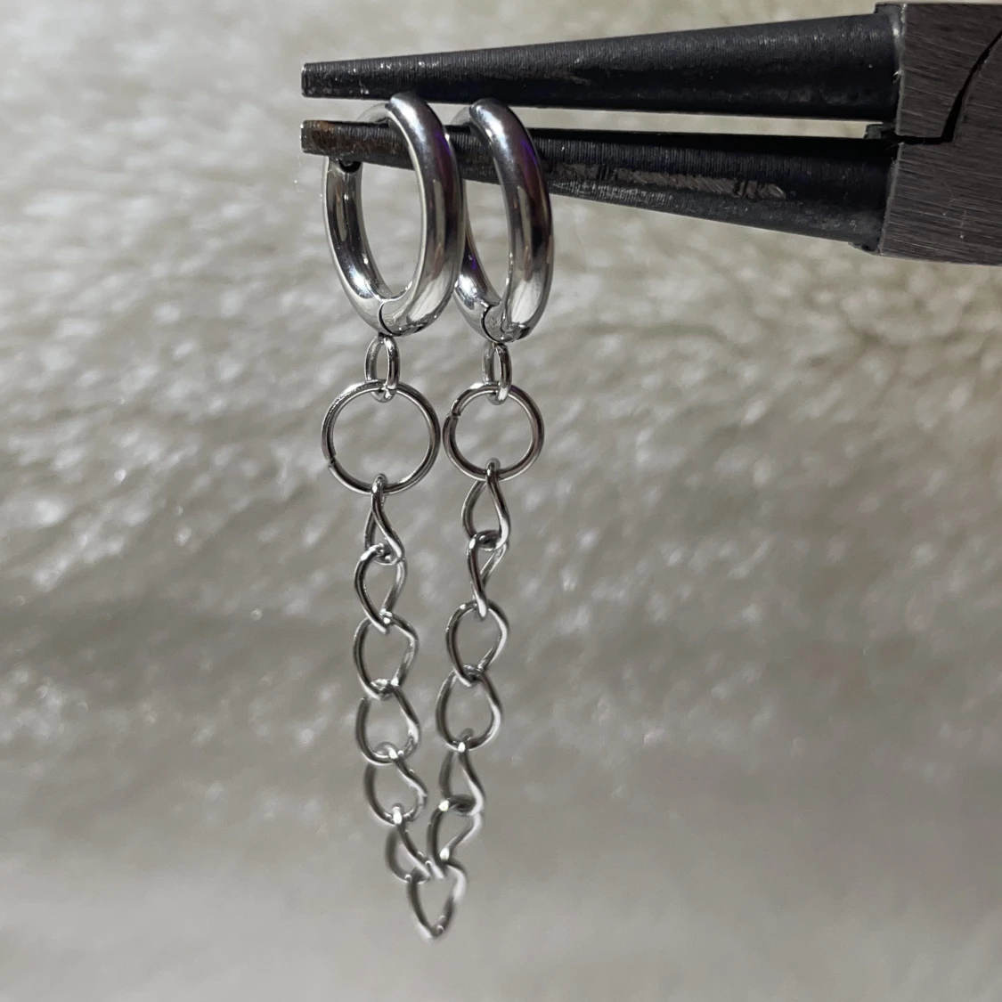 Chain dubble hoop earrings