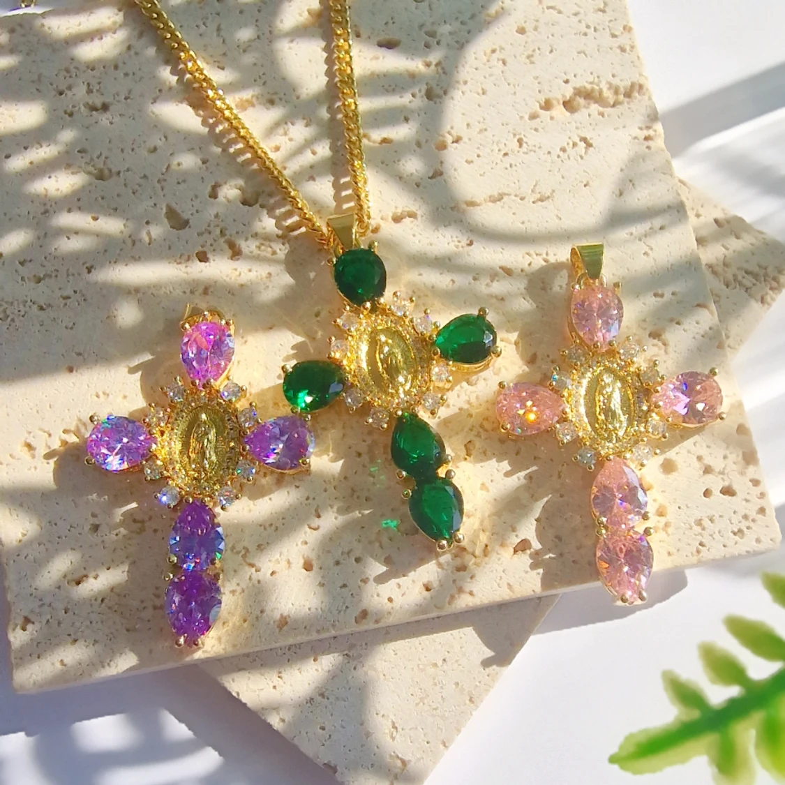 Crystal Cross Necklace  - 90