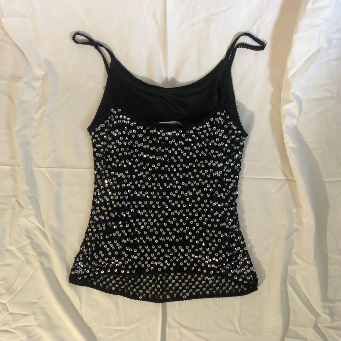 Virkat linne med paljetter - 90