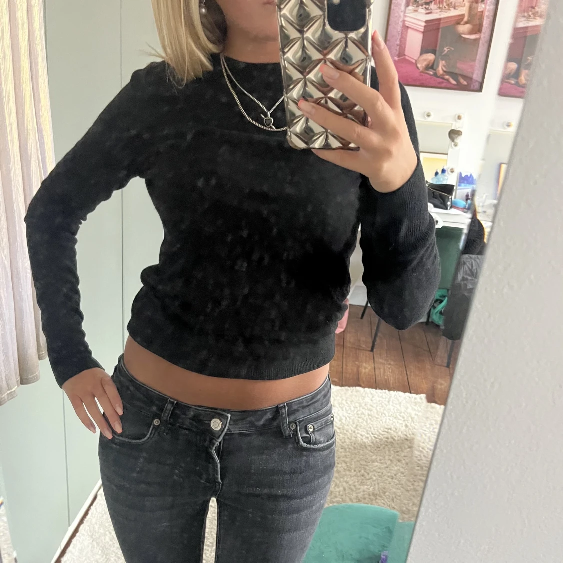 Svart stickad tröja - 91