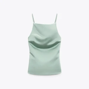 Zara Open back satin effect top - Oanvänd med lapp kvar