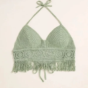 Virkad topp - Virkad topp med öppen rygg och inbyggd padding