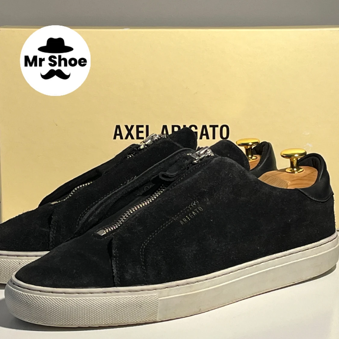 Axel Arigato Clean 90 Black Suede Zip