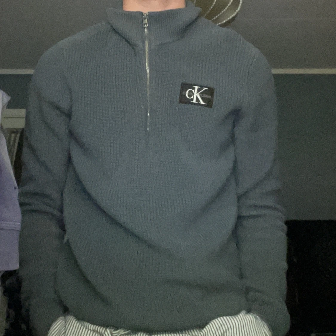 Mörkgrön Calvin klein half zip - 90
