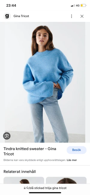 Blå stickad - Intressekontroll på min såå gosiga tröja från Gina som är slutsåld överallt!❤️💖