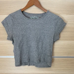 Grå Croppad t-shirt, storlek M (passar s) - Croppad grå t-shirt från FB sister. Storlek M men passar även S. 