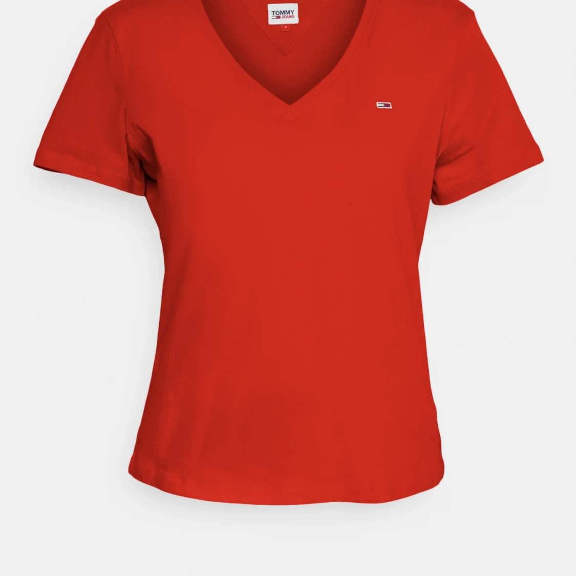 Röd Tommy Jeans T-shirt, V-ringad - 90