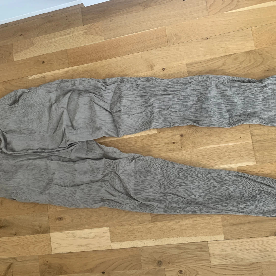 Linneblandade utsvängda byxor  - 90