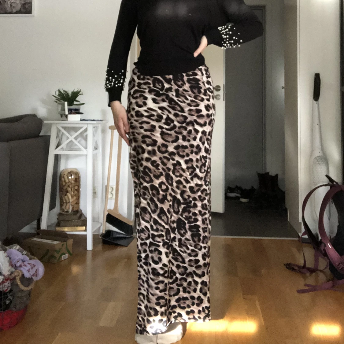 Långkjol med slits - 90