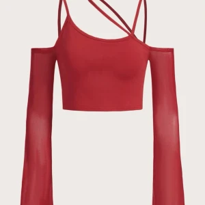 röd crop top - säljer en röd croppad tröja 