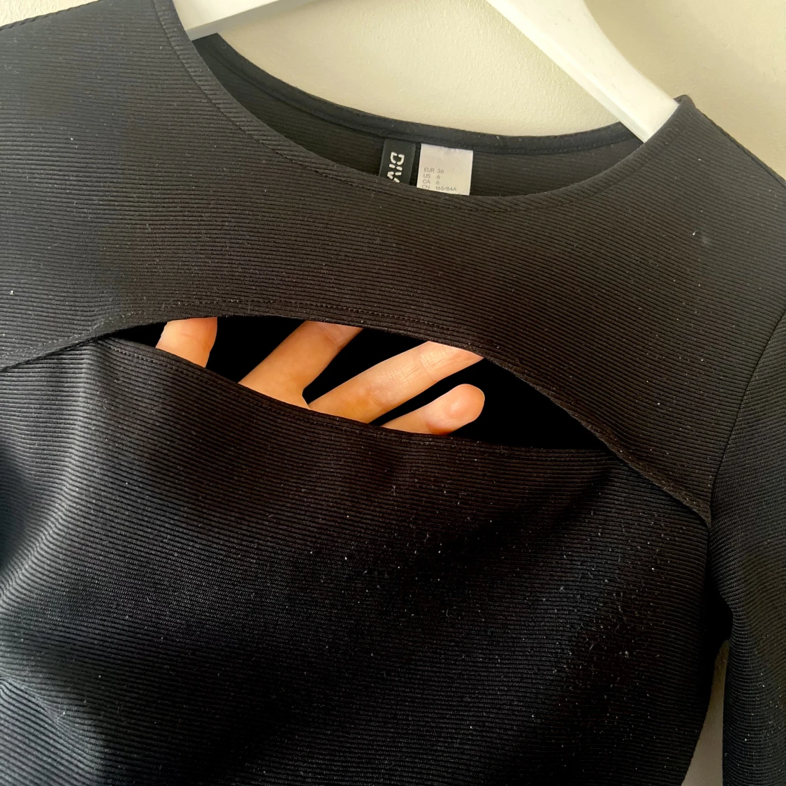 Svart, Långärmad, figursydd kortklänning - 90