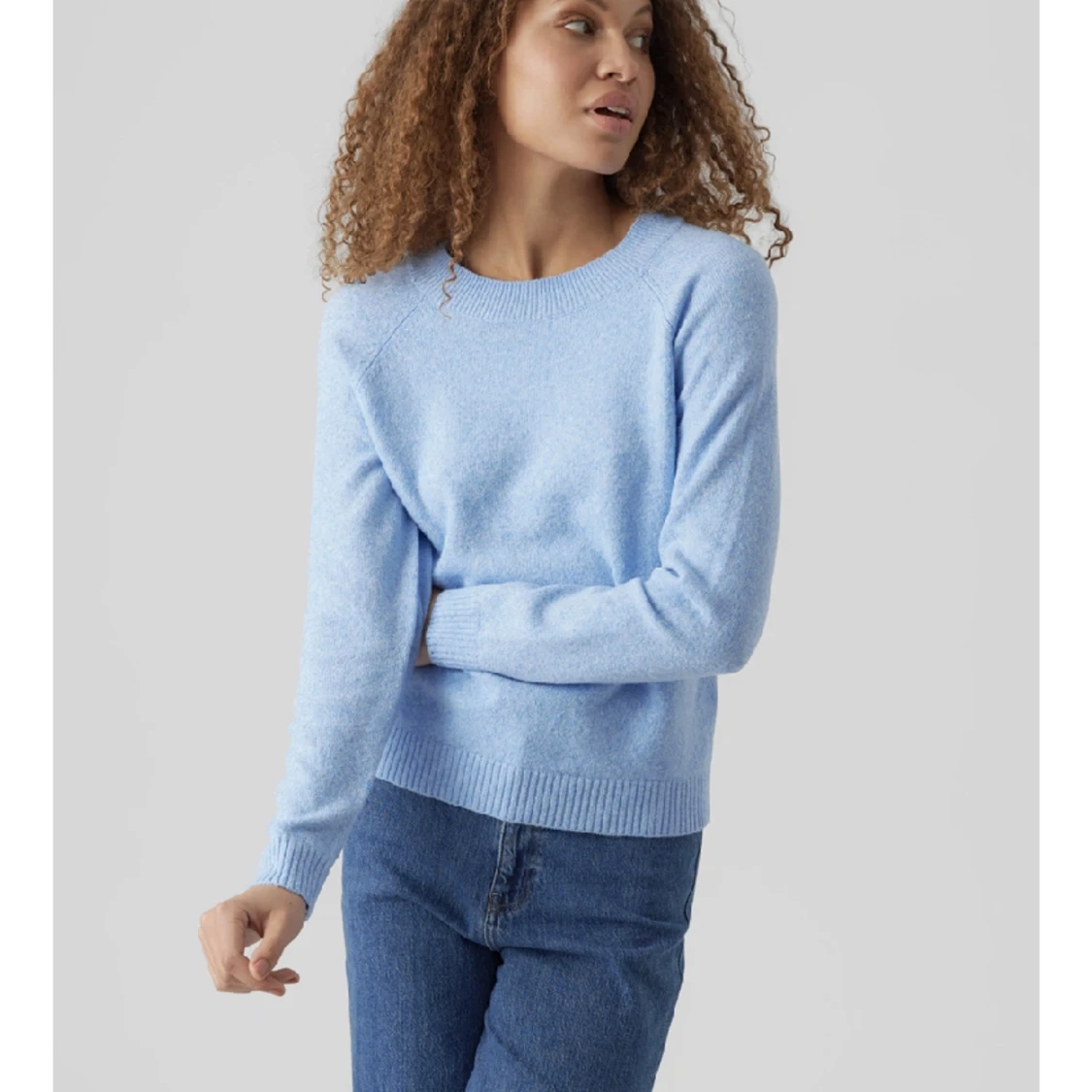 Ljusblå stickad tröja  - 90