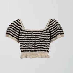 Virkad randig topp - En superfin virkad randig topp från Gina Tricot, storlek XS! Aldrig använt, prislappen är kvar. Nypris: 299kr