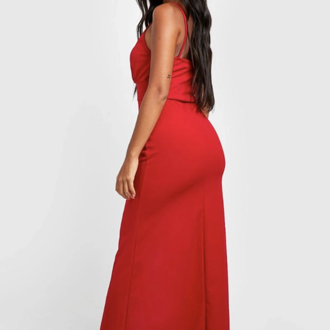 Röd lång balklänning  - 90