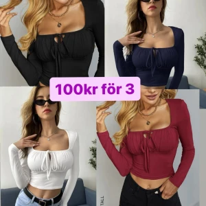 top från shein  - hej säljer fyra toppar från shein för 100kr problemet är jag hittar inte den röda så de 3 för 100 men om jag hittar den då de blir 4 för 100 ☺️☺️❤️