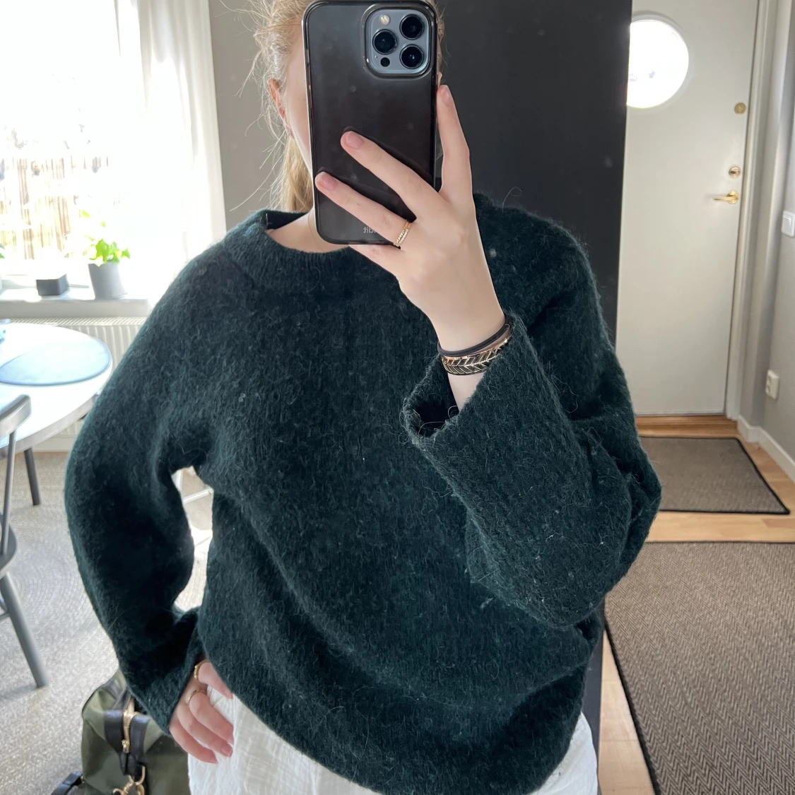 Stickad grön tröja - 90