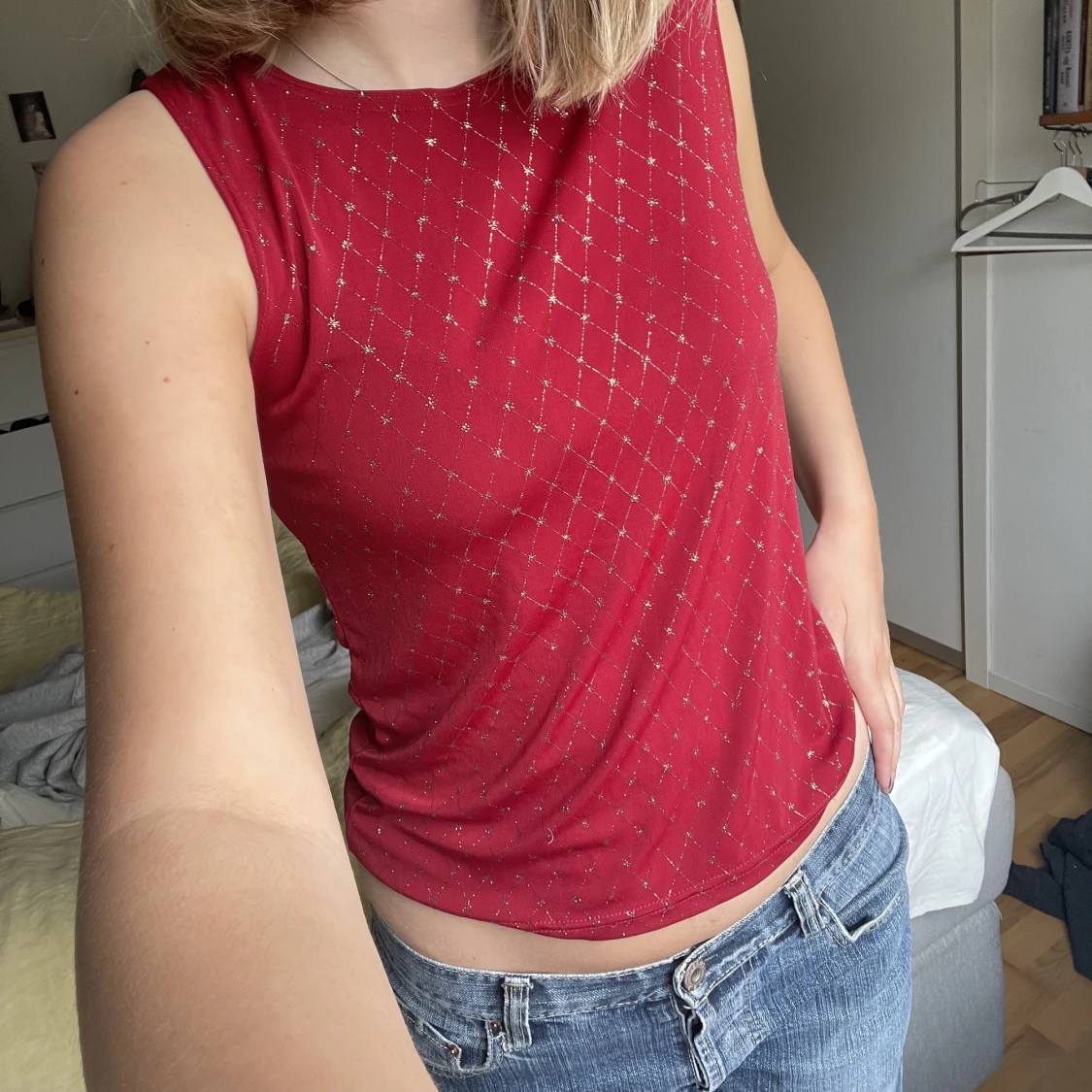 Glittrig röd topp!!