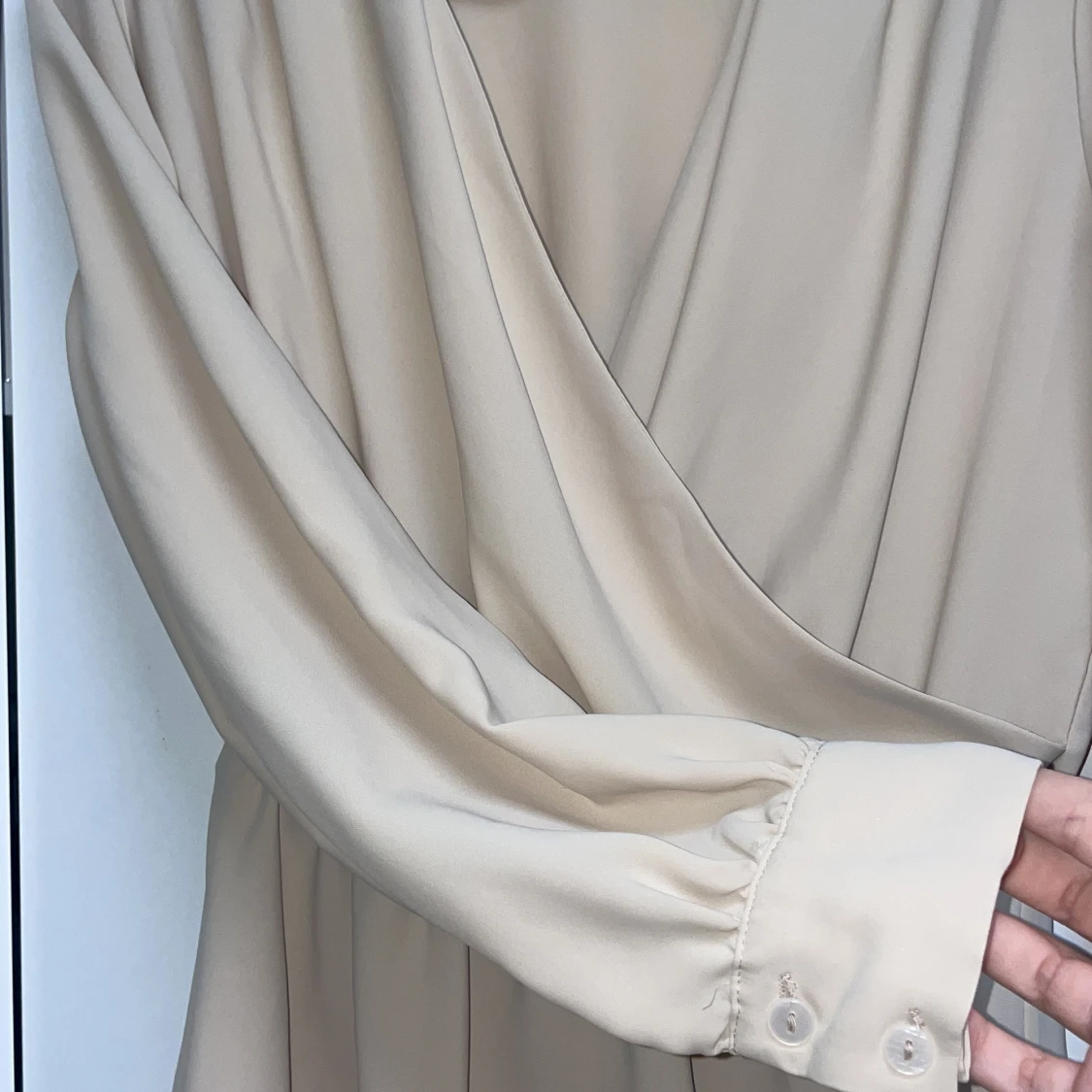 Peplum tröja - beige/vit - 90