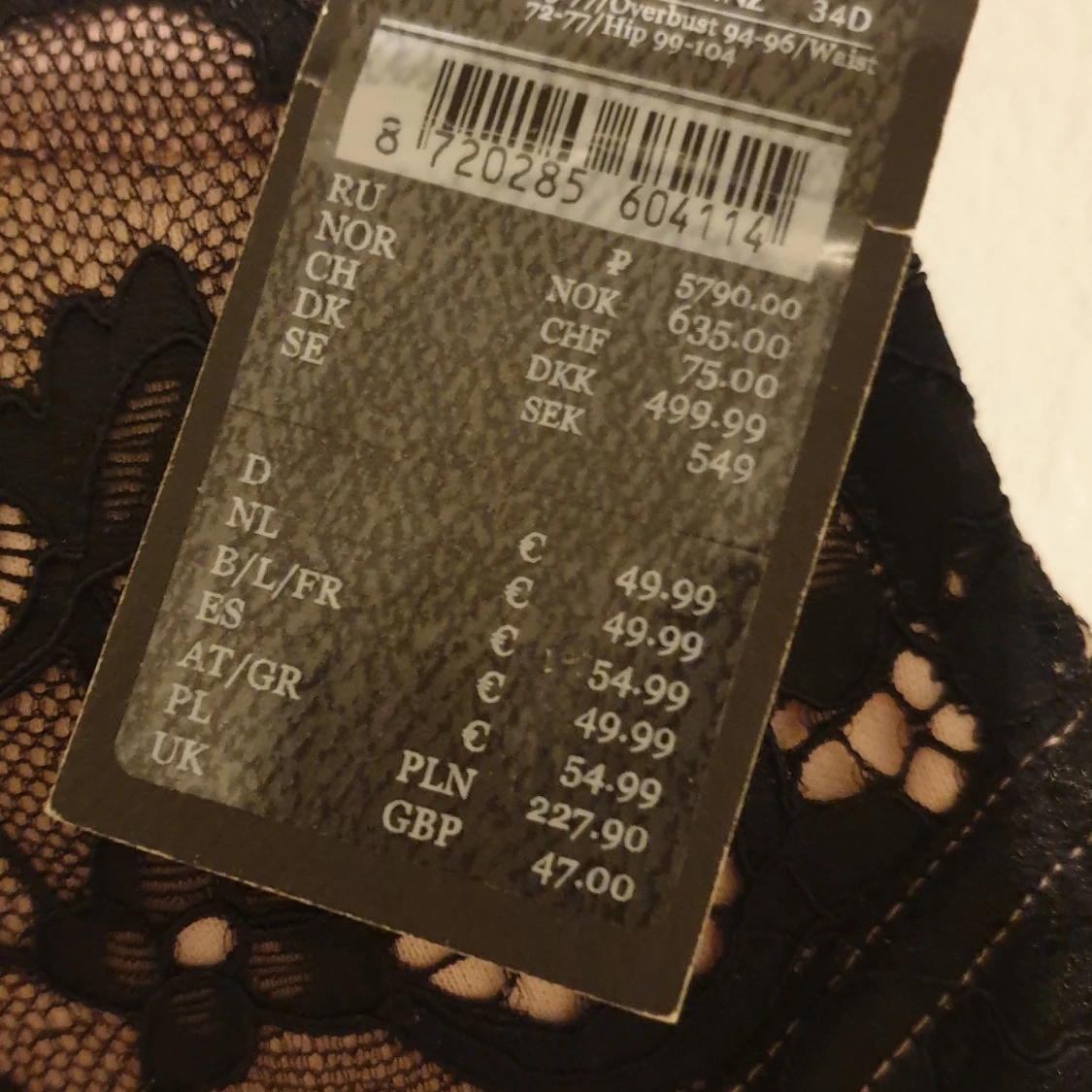 Hunkemöller Noir Amelia negligé  - 90