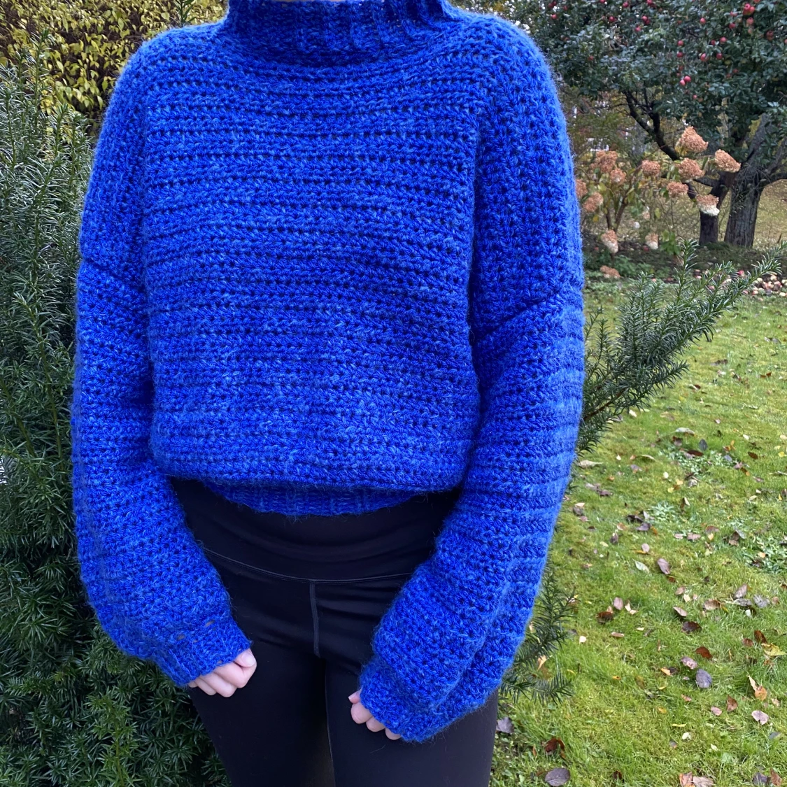 💙Blå virkad tröja💙