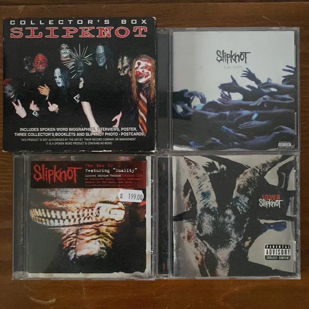 6st Slipknot cd-skivor.  (3st i boxen)  . Övrigt.