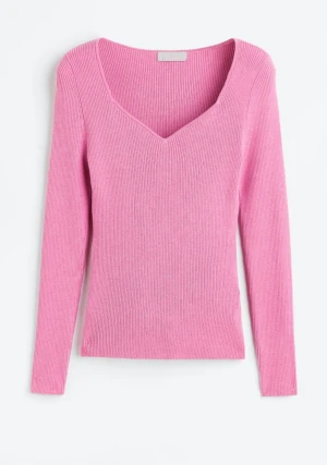 Rosa ribbad tröja - Ribbad tröja från hm, skriv privat för egna bilder💓