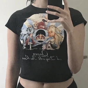 Queen-tröja - Queen-tröja med skivan ”A day at the races på”, från Queens officiella merch. Köpt på EMP, men omsydd sen dess, så sömmen är inte helt perfekt (inget som märks på) men i övrigt i gott skick trots att den är välanvänd. Skriv gärna för övriga frågor :)