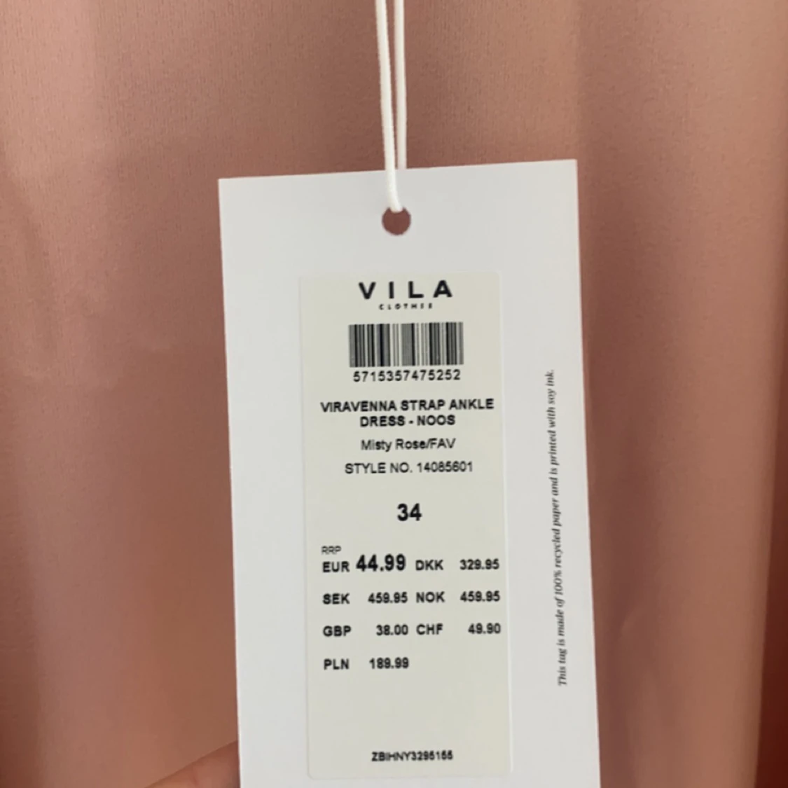 Rosa sidenklänning  - 91