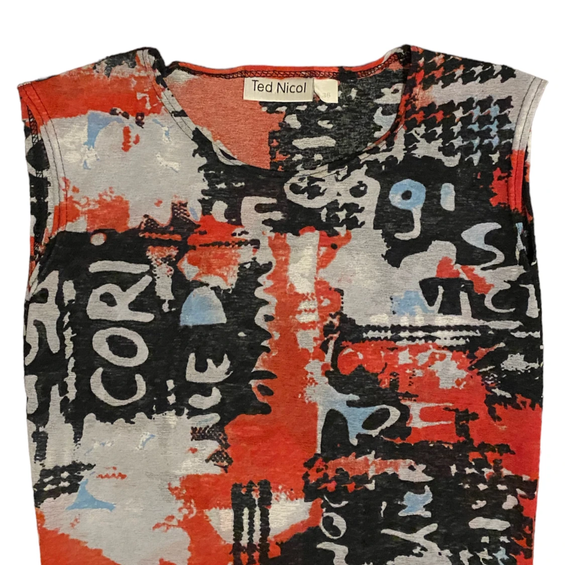 Mesh linne med tryck - 91