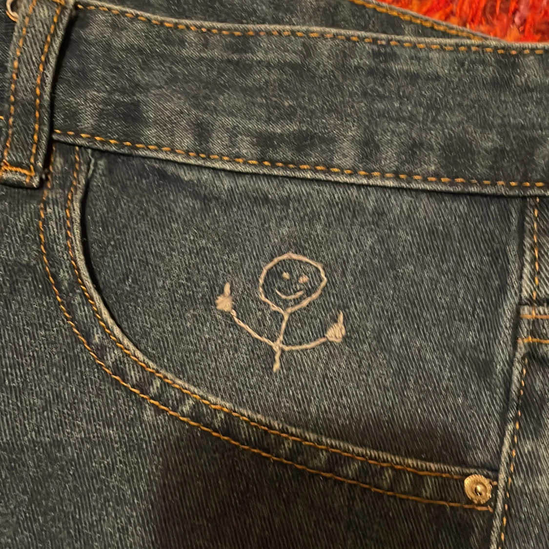 Blå baggy jeans  - 90