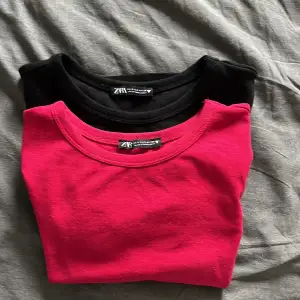 Säljer dessa två tröjor från zara i färgerna svart och röd. Dom är i ett fint skick och har inget slitage på sig. Storlek S på båda tröjorna. En tröja kostar 50 och två kostar 80 💗