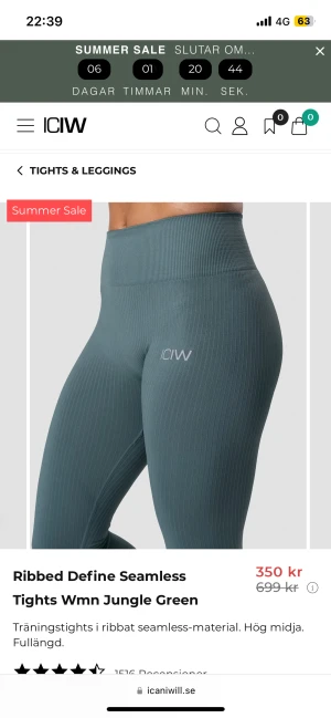 Iciw ribbed seamless tights - Sitter fint när man drar upp de, större i storleken! 