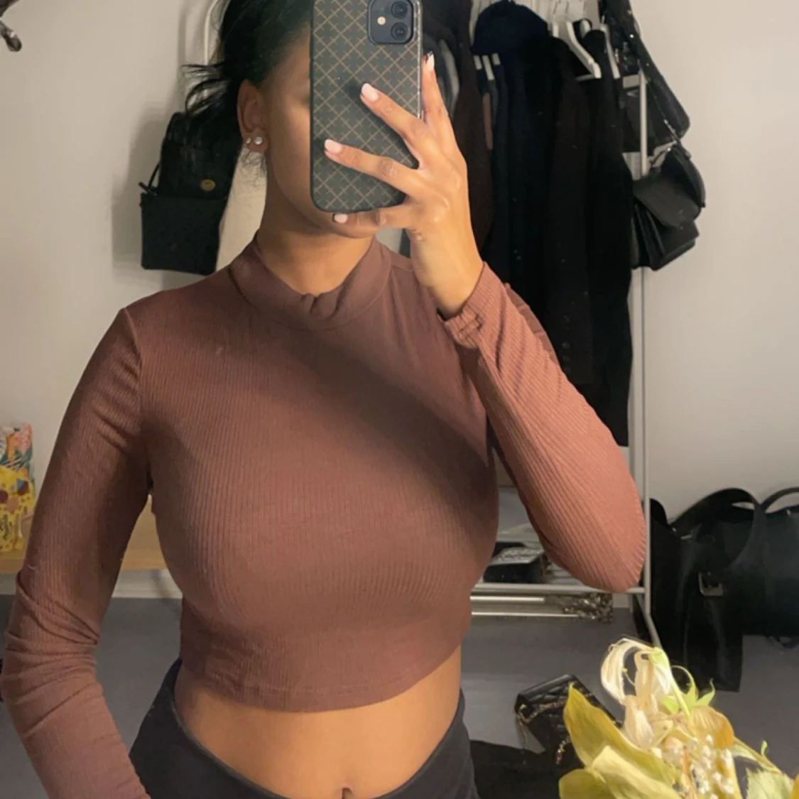 Långarmad brun tröja från shein - 90